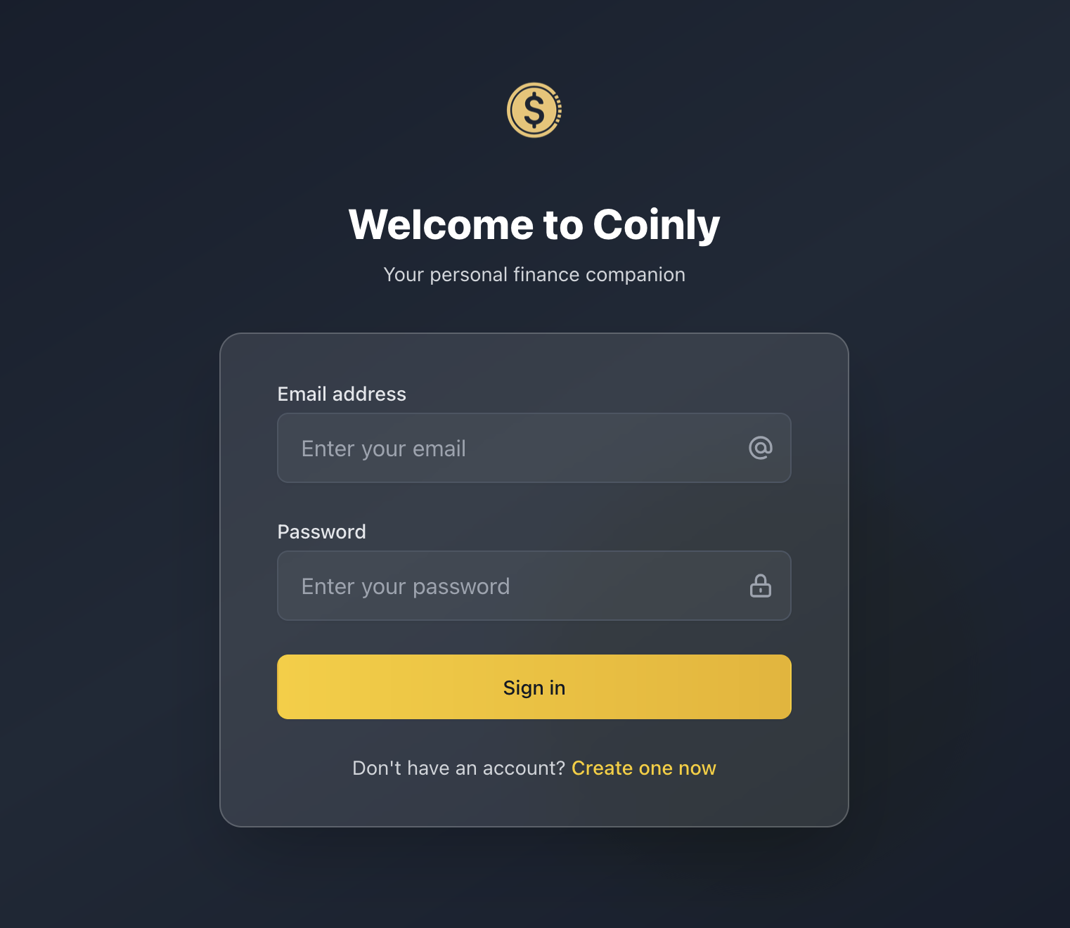 Coinly — Personal Finance Tracker